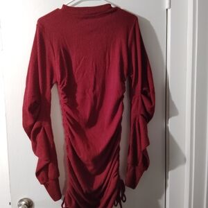 Fashion Nova Red Long Sleeve Dress